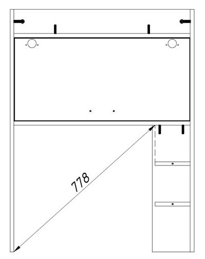 А! Полка ПСК-3 для компьютерного стола - Схема