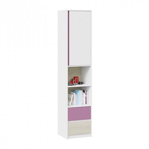 Шкаф комбинированный с накладкой "Сканди" - Цвет: Белый/Дуб Гарден/Лиловый