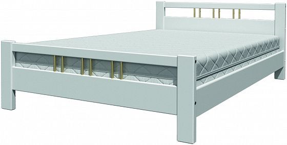 Кровать "Вероника-3" 1600 мм (ламели) - Кровать "Вероника-3" 1600 мм (ламели), Цвет: Белый античный