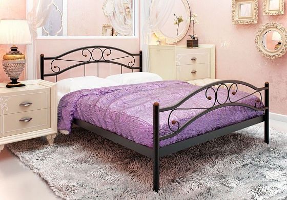 Кровать "Надежда Plus" 1400 мм (ламели) - В интерьере, цвет: Черный