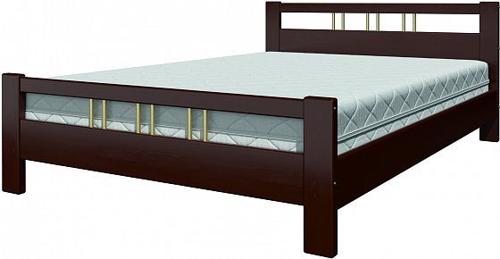 Кровать "Вероника-3" 1600 мм (ламели) - Кровать "Вероника-3" 1600 мм (ламели), Цвет: Орех