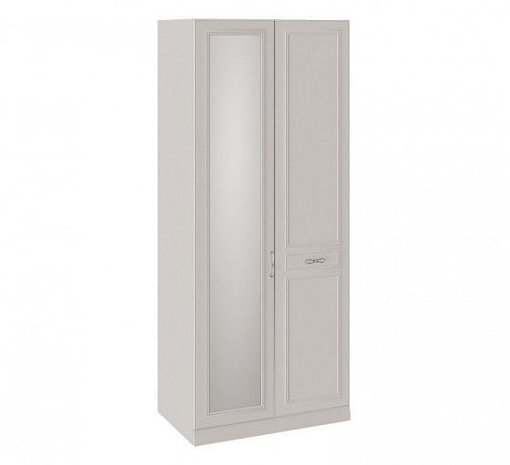 Шкаф для одежды "Сабрина" 587 мм с 1 глухой и 1 зеркальной дверью (зеркало слева) с опорой - Кашемир