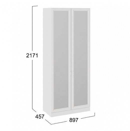 Шкаф для одежды "Франческа" 457 мм с 2 зеркальными дверями - размеры