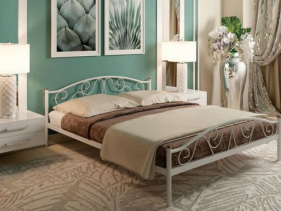 Кровать "Ангелина Plus" 1800 мм (ламели) - В интерьере, цвет: Белый