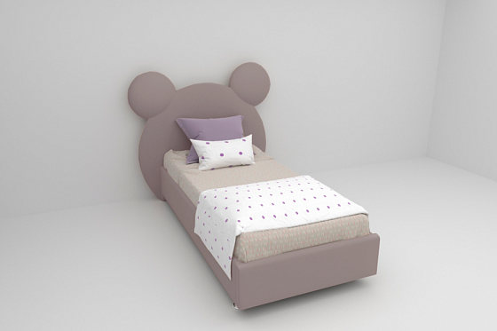 Кровать детская "Миша" 900*2000 с ортопедическим основанием (Велюр) - Темно-серый