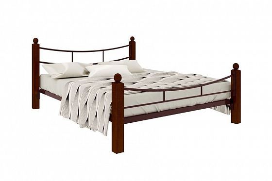 Кровать "София Lux Plus" 1800 мм (ламели) - Цвет: Коричневый/Коричневый (дерево)