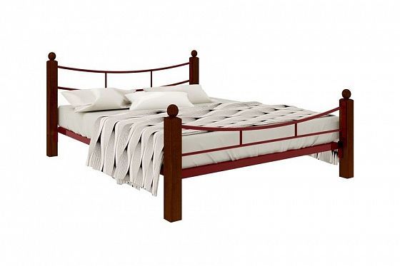 Кровать "София Lux Plus" 1800 мм (ламели) - Цвет: Красный/Коричневый (дерево)
