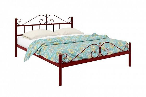 Кровать "Диана Plus" 1400 мм (ламели) - Цвет: Красный