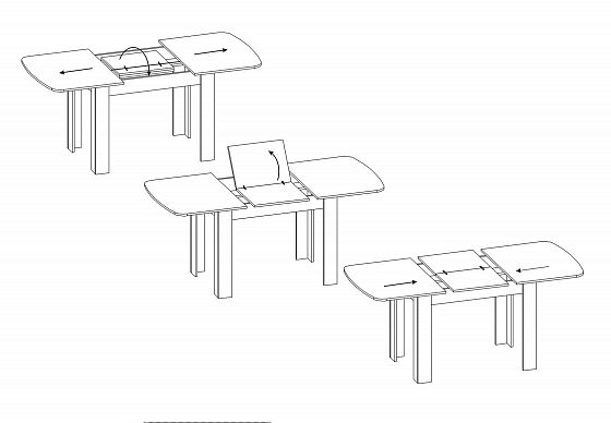 Стол обеденный раскладной СО-3 - Стол обеденный раскладной СО-3 - схема