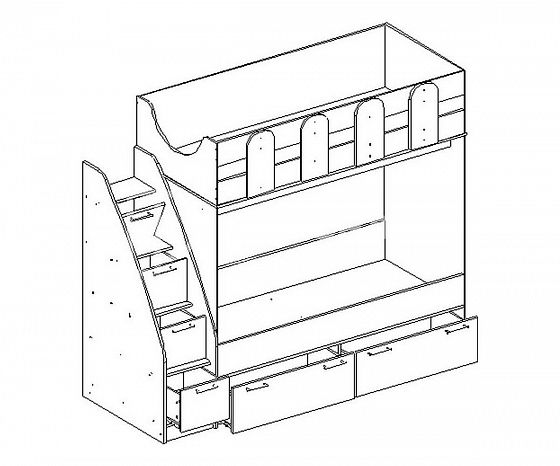 Кровать "Бемби-11" с лестницей - Схема