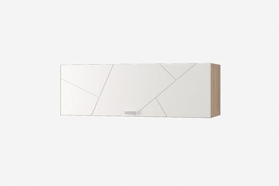 Шкаф настенный "Скайлайн" 900 с горизонтальной дверкой - Цвет: Дуб Сонома светлый/Белый