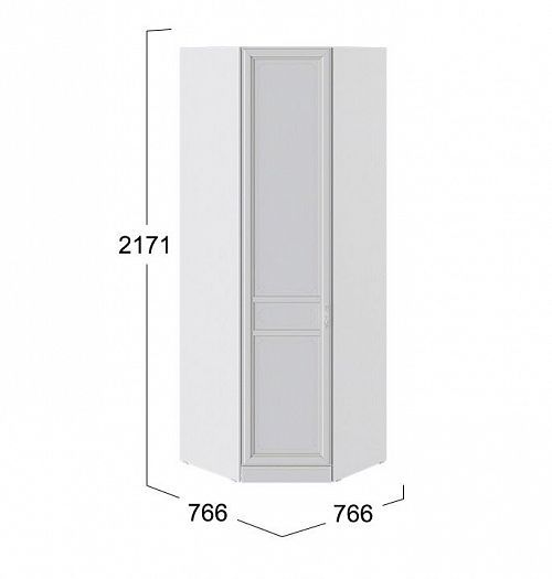 Шкаф угловой "Франческа" с 1 глухой дверью левый - размеры