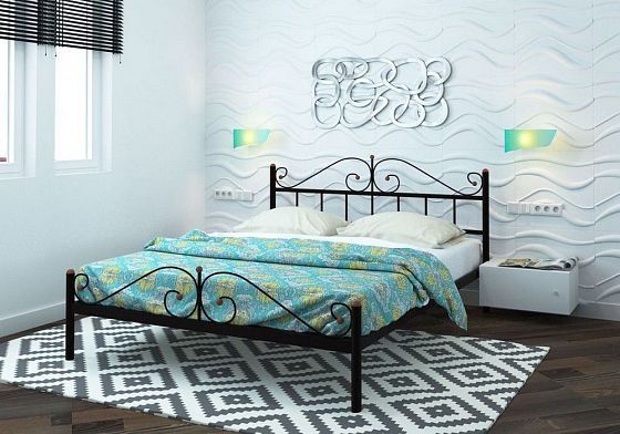 Кровать "Диана Plus" 1800 мм (ламели) - В интерьере, цвет: Черный