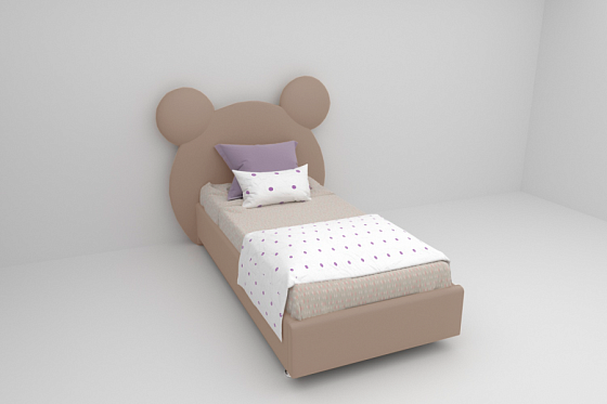Кровать детская "Миша" 900*2000 с ортопедическим основанием (Велюр) - Серый