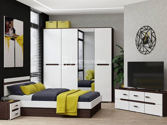 Модульная спальня "Карина-9" - Вариант 3, цвет: Венге/Белый Глянец
