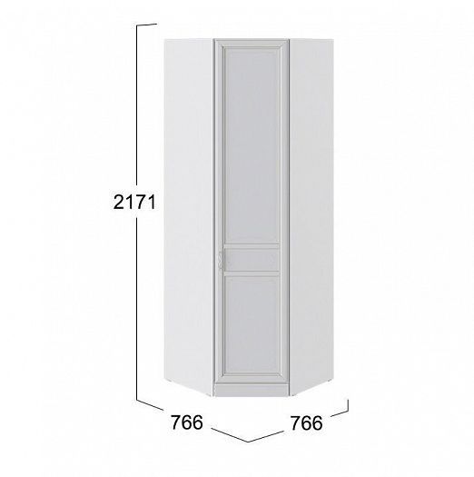 Шкаф угловой "Франческа" с 1 глухой дверью правый - размеры