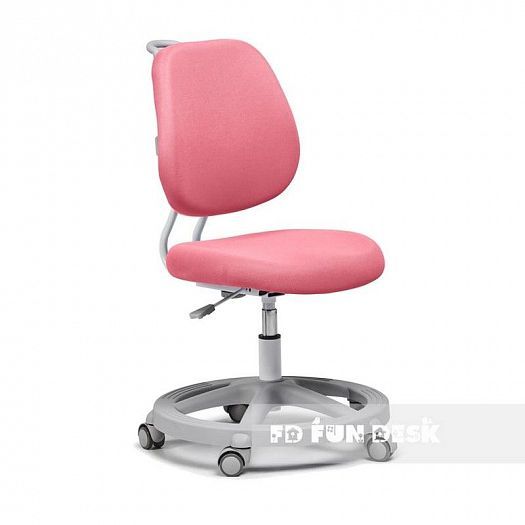 Детское кресло "Pratico" - Вид прямо, цвет: Розовый (ткань)