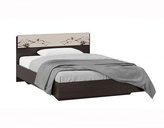 Кровать "Мишель" 1600 мм - Цвет: Венге Цаво/Дуб Белфорт с рисунком