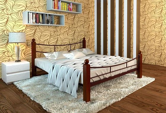 Кровать "София Lux Plus" 1800 мм (ламели) - В интерьере, цвет: Коричневый/Коричневый (дерево)