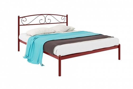 Кровать "Вероника" 1200 мм (ламели) - Цвет: Красный