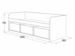 Кровать-8 "Фант" с тремя ящиками ЛДСП