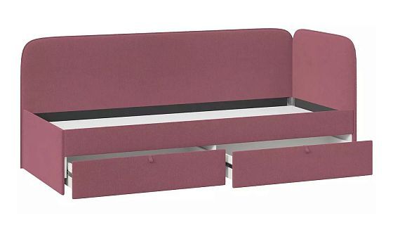 Кровать с мягкой обивкой "Молли" 900 мм - Ящики, цвет: Микровелюр Scandi Berry 10