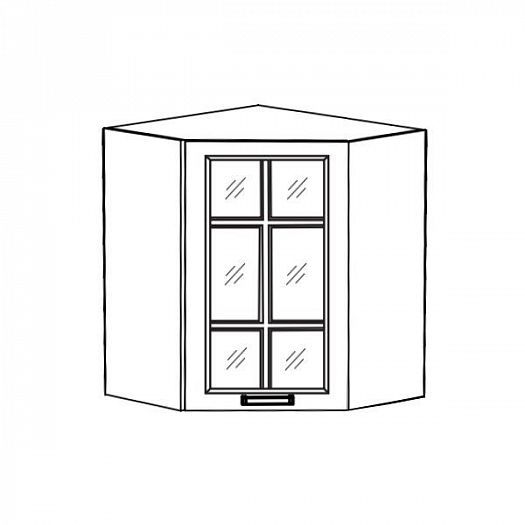 Шкаф верхний угловой "Констанция" ШВУСР600 со стеклом (решетка) - Схема