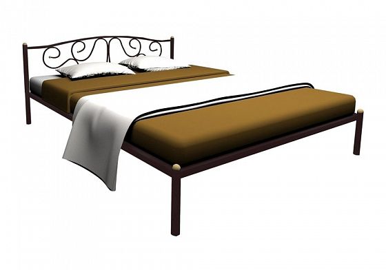 Кровать "Ангелина" 1400 мм (ламели) - Цвет: Коричневый