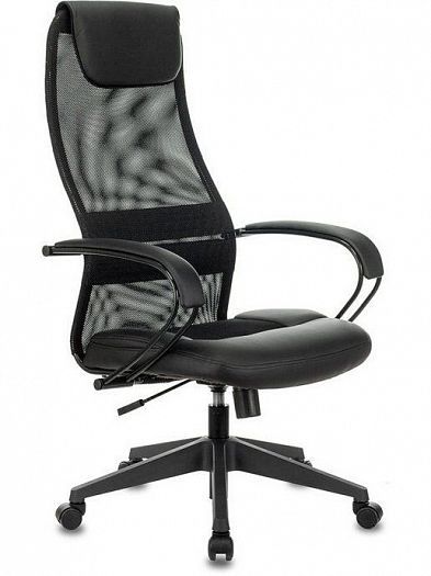 Кресло для руководителя "CH-608" - Черный (Экокожа)/Черный (Сетка)