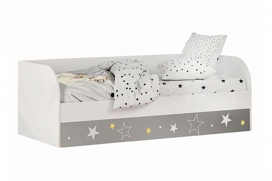Кровать детская "Трио" КРП-01 с подъёмным механизмом - Цвет: Белый/Фотопечать Звездное детство