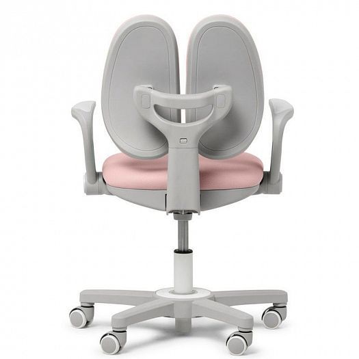 Детское кресло "Mente" с подлокотниками - Вид сзади, цвет: Розовый (ткань)