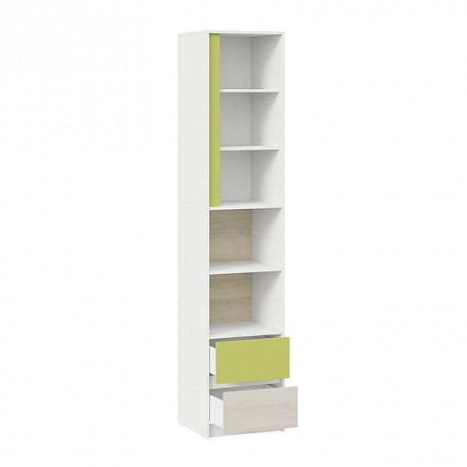 Шкаф комбинированный с накладкой "Сканди" - Наполнение, цвет: Белый/Дуб Гарден/Зеленый