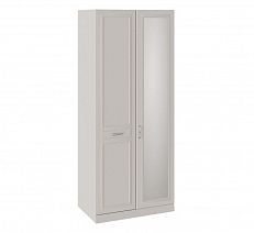 Шкаф для одежды "Сабрина" 587 мм с 1 глухой и 1 зеркальной дверью СМ-307.07.021-01R Правый с опорой