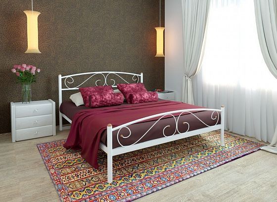 Кровать "Вероника Plus" 1800 мм (ламели) - В интерьере, цвет: Белый