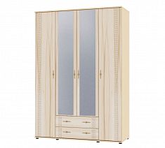 Шкаф для одежды и белья с зеркалом "Оскар" МДФ Капучино