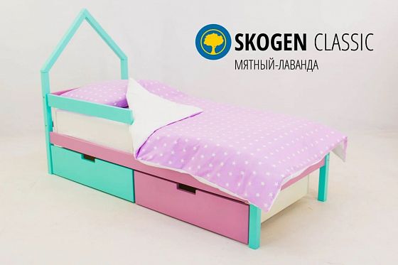 Детская кровать-домик мини "Svogen мятный-лаванда" - Детская кровать-домик мини "Svogen мятный-лаван