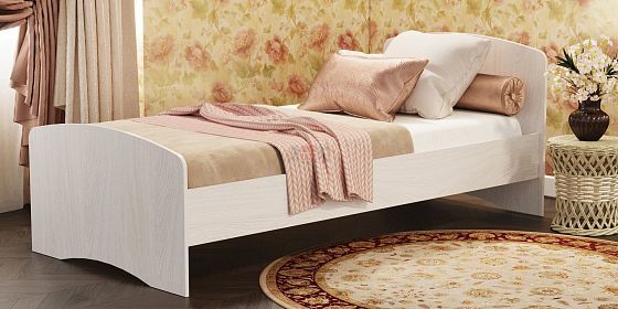 Кровать-4 "Фант" с двумя фигурными спинками 900*1900 мм - В интерьере, Цвет: Ясень Анкор светлый