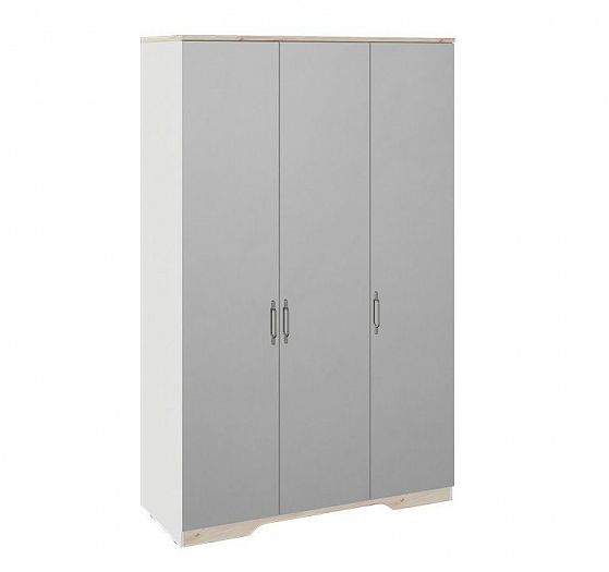 Шкаф комбинированный "Тоскана" с 3 зеркальными дверями - Цвет: Белый Жемчуг/Гикори Джексон