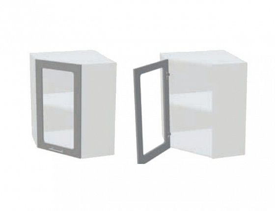 Шкаф верхний угловой "Констанция" ШВУСО600 со стеклом (оконное) - Схема