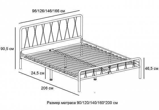 Кровать "Клэр" (900*2000) - схема