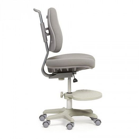 Комплект парта "Camellia" и кресло "Paeonia" - Кресло, вид сбоку, цвет: Серый/Серый (ткань)