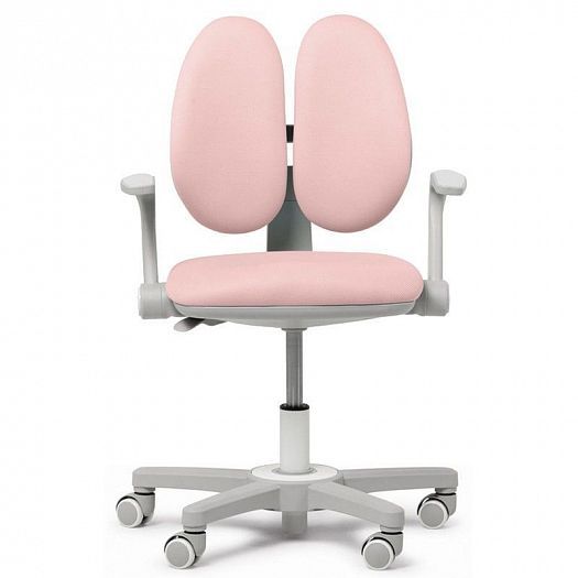 Детское кресло "Mente" с подлокотниками - Вид прямо, цвет: Розовый (ткань)