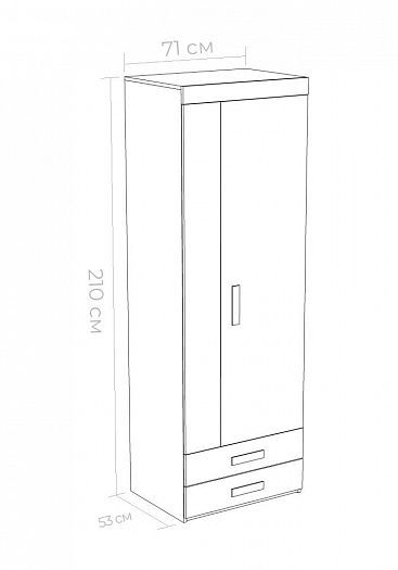 Шкаф с двумя выдвижными ящиками "Юниор" ЮШ-1-5 Дуб Сонома - Шкаф с двумя выдвижными ящиками "Юниор"-