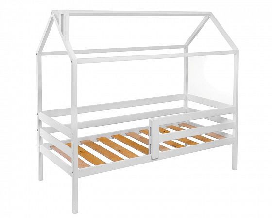 Кровать "Домик" со стационарным бортом 1600 мм - Цвет: Белый