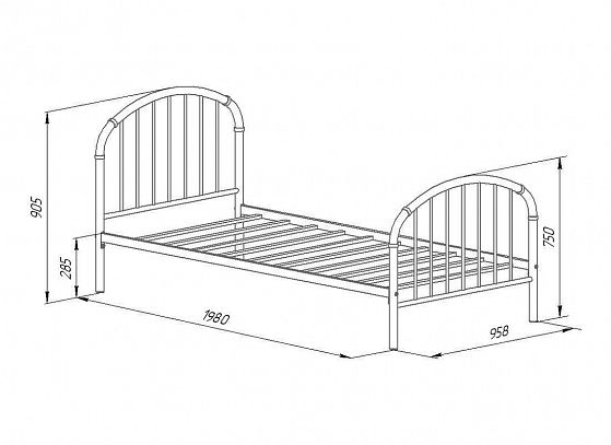 Кровать металлическая "Эвора-1" - Схема